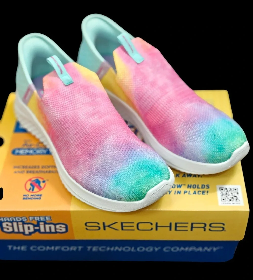 Skechers Slip-Ins Ultra Flex 3.0 Pastel Cloud Sneakers Girls Size 4.5 Kids Shoes